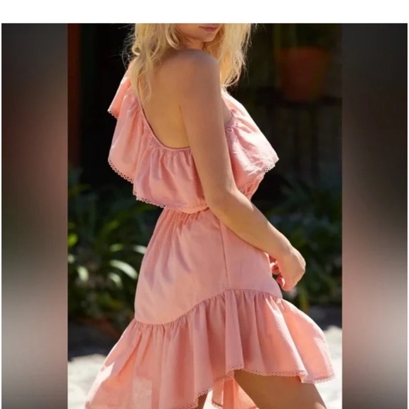 Free People Endless Summer Lover Lane One Shoulder Ruffle Mini Dress Size Large - Picture 2 of 11